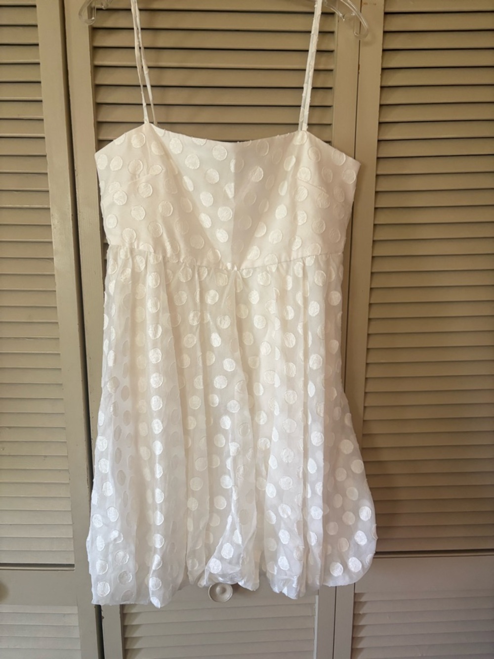 Anthropologie White Polka Dot Mini Dress